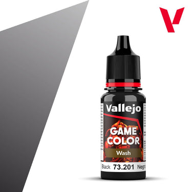 Vallejo Game Color Wash Black 18ml Acrylic Paint